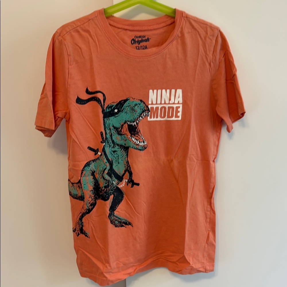 OshKosh B'gosh Orange Short Sleeve Dinosaur Tee